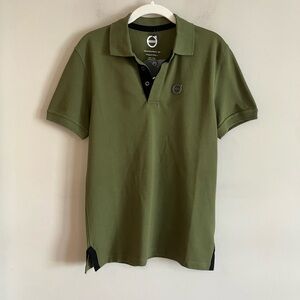 NWT Men’s Volvo Iron Mark World Polo Shirt Organic Cotton Olive Green US XS